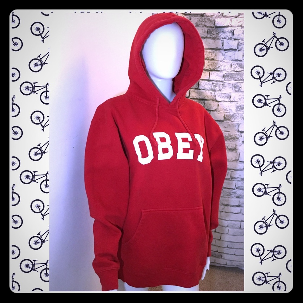 SOLD! Obey Red Hoodie Unisex Mens Medium
